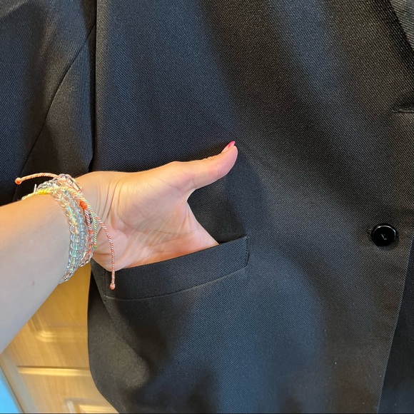 VINTAGE Black Oversized Blazer - Picture 3 of 8